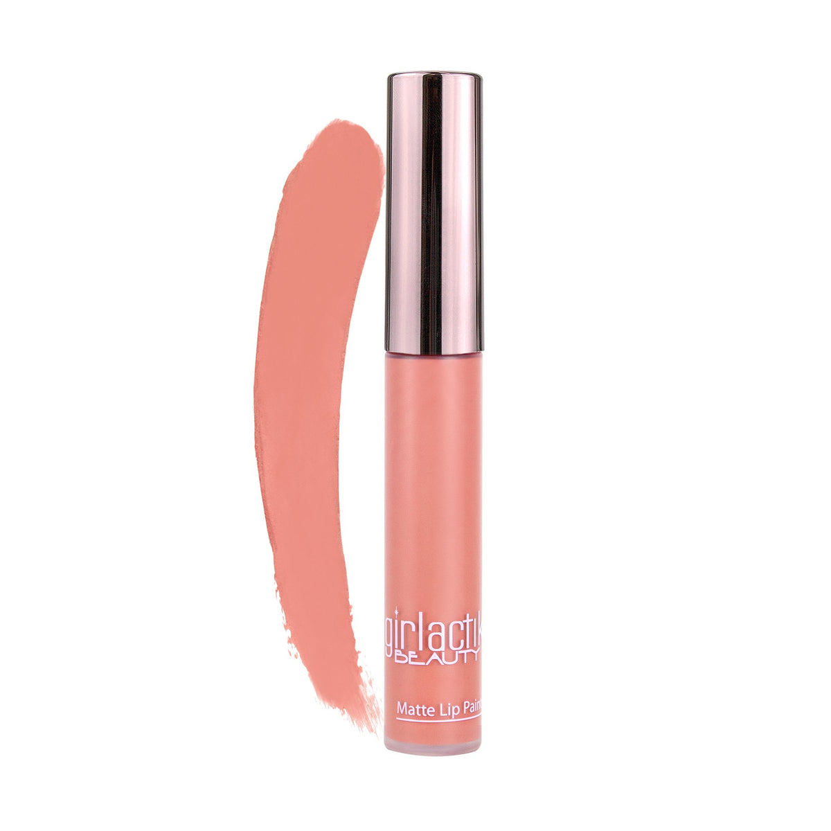 Girlactik Allure long-lasting matte lip paint application shows durable color with a crack-free finish.
