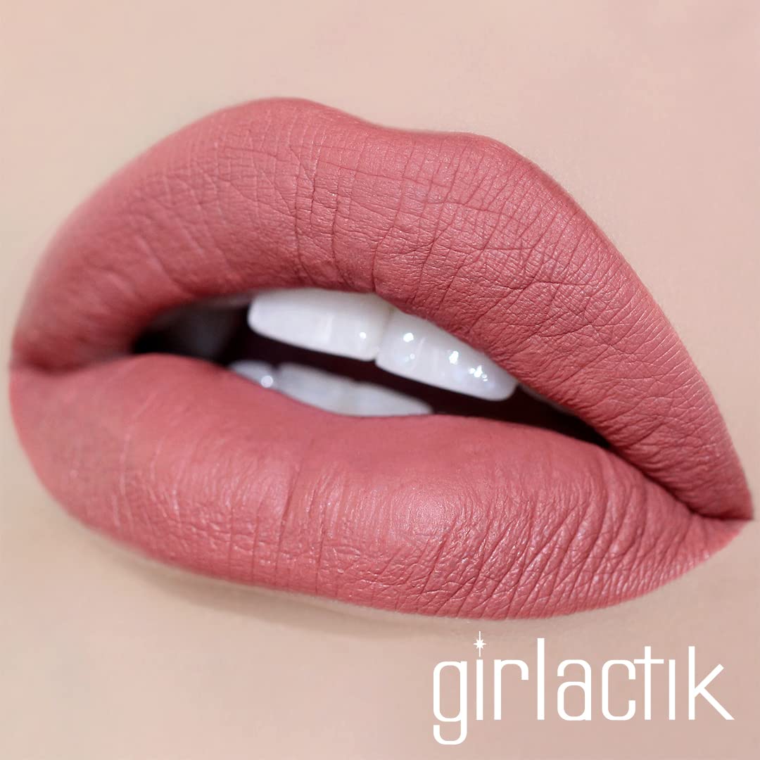 Girlactik Allure lip swatch demonstrates long-wear color on skin.
