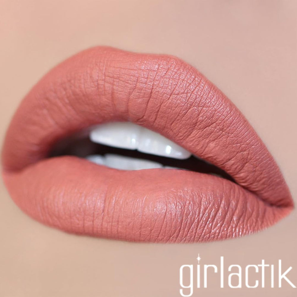 Girlactik Allure smooth-matte liquid lip paint demonstrates featherweight comfort for all-day wear.