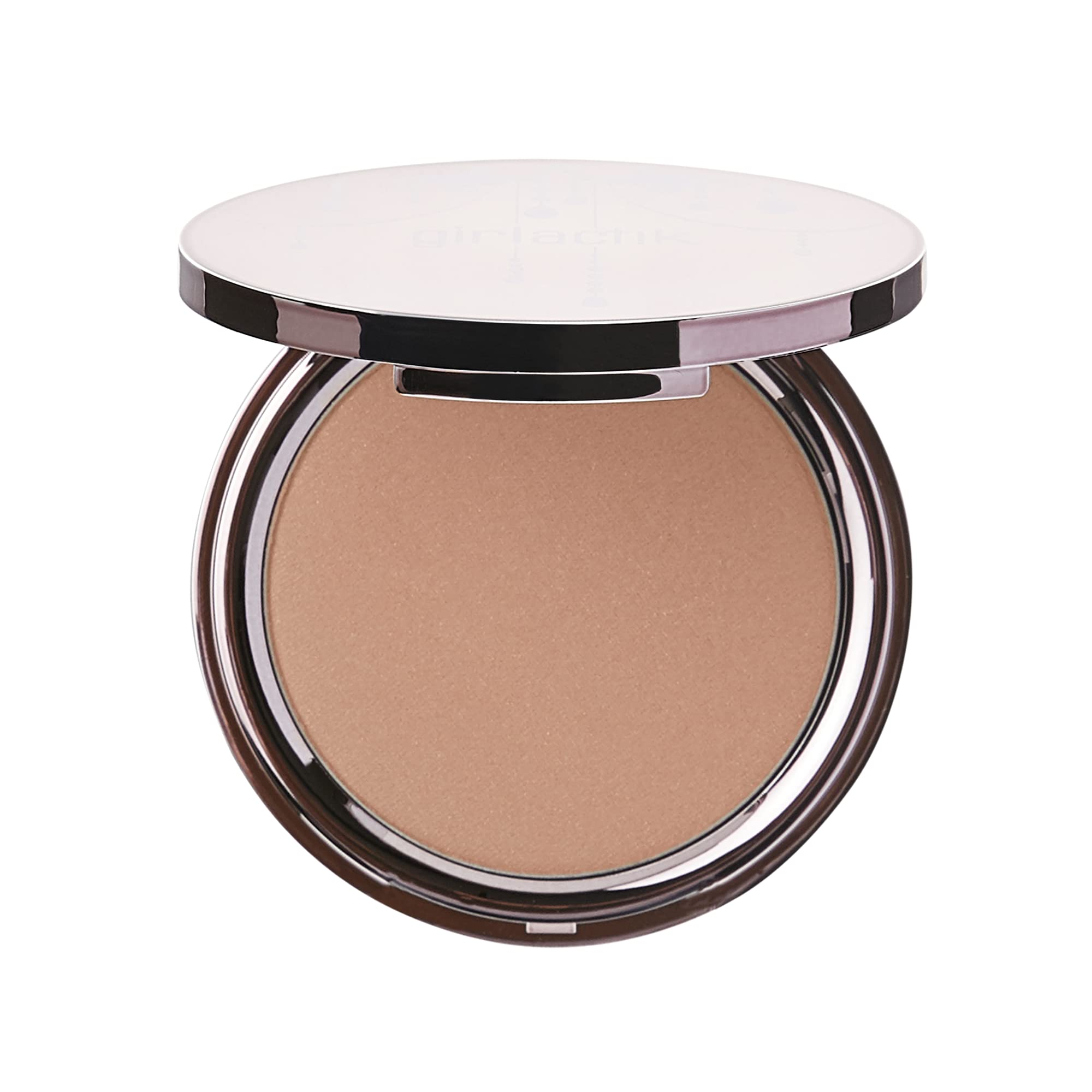 Girlactik Luminous Face Powder compact open view ideal for touch-ups.