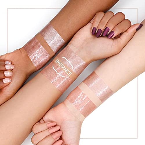 Girlactik Radiant Dewy Gloss Duo on lips shows dewy finish and color payoff.