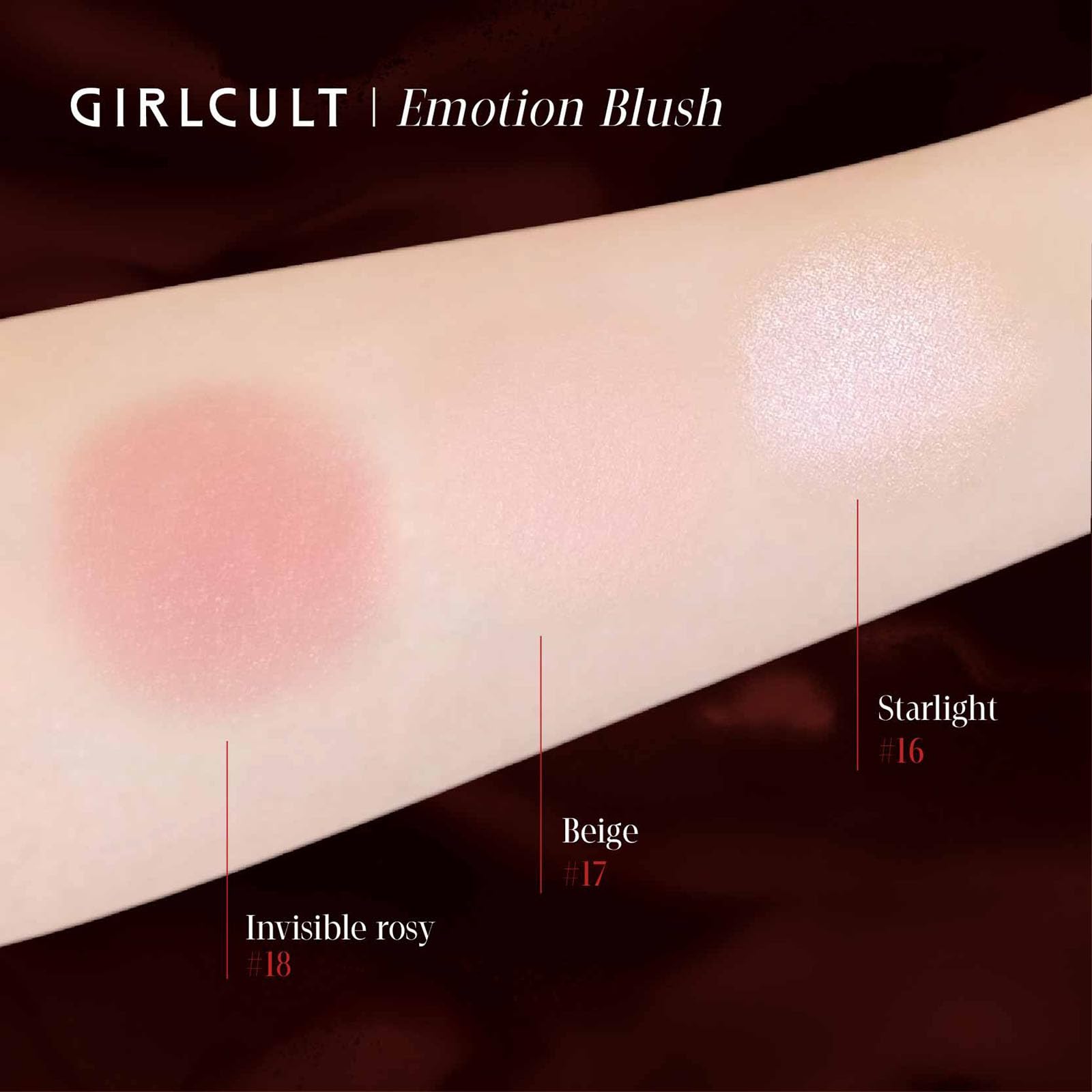 GIRLCULT Cream-to-Powder Blush provides long-lasting radiance through the day.