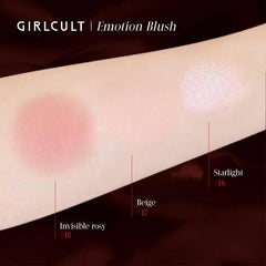 GIRLCULT Cream-to-Powder Blush provides long-lasting radiance through the day.