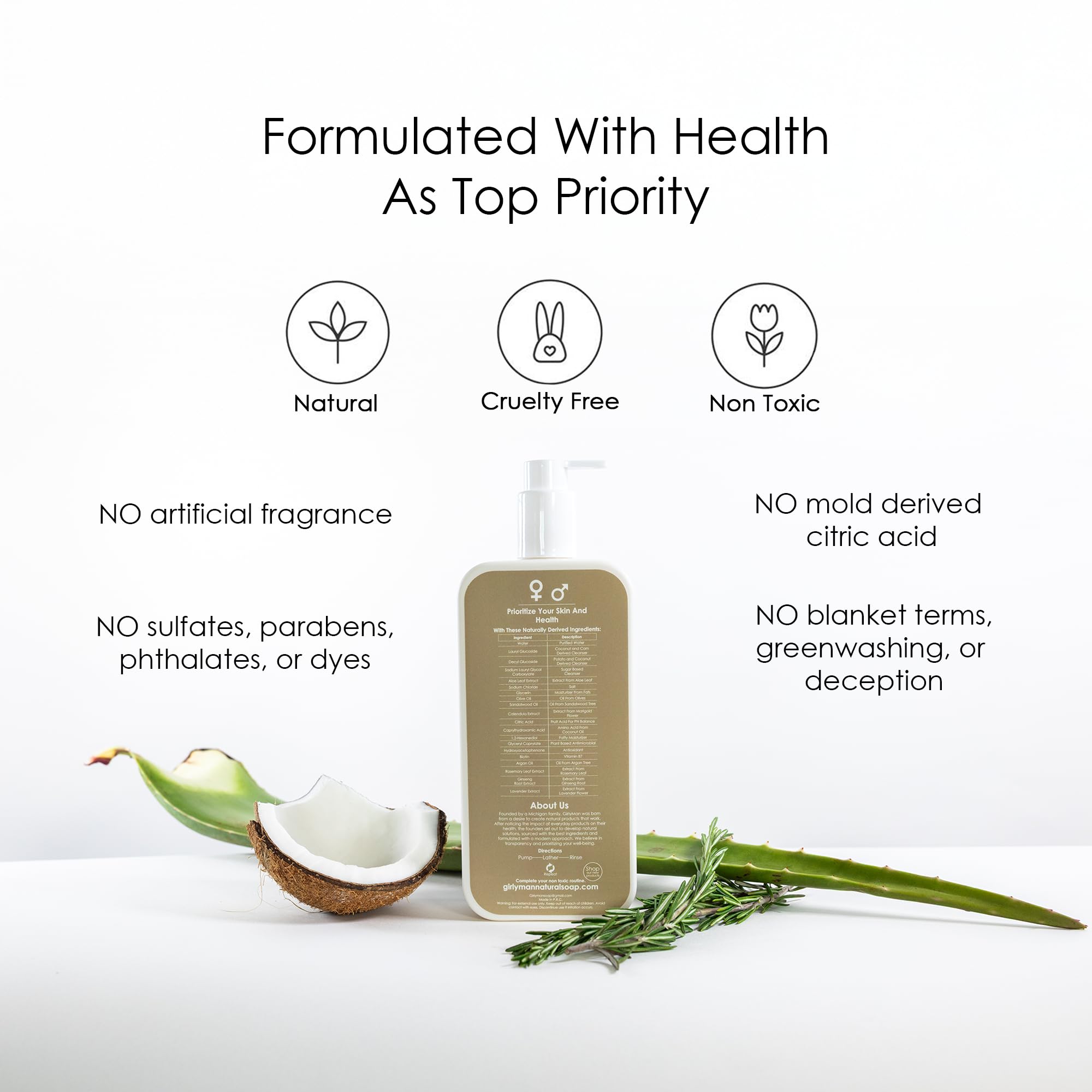 GirlyMan biotin shampoo foamy lather promotes healthy-feeling hair.