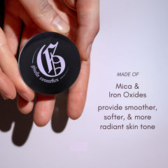 Giselle Cosmetics Bubble Gum lavender shimmer loose shadow swatch for soft purple glow