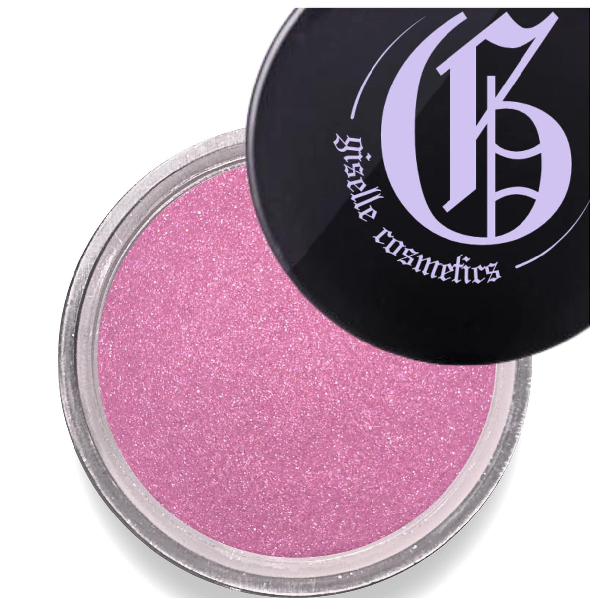 Giselle Cosmetics Bubble Gum mineral loose eye shadow in pink glitter for day-to-night sparkle