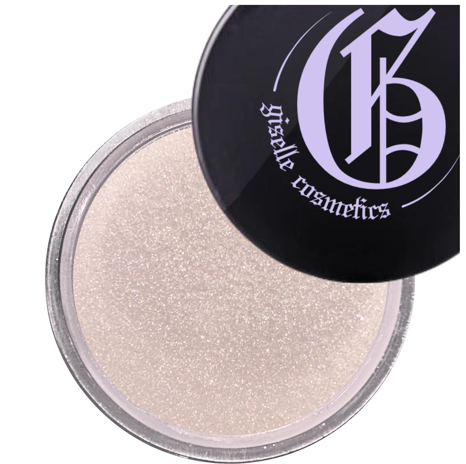 Giselle Cosmetics Baby Yellow loose eyeshadow packaging, highlighting organic, talc-free formula.