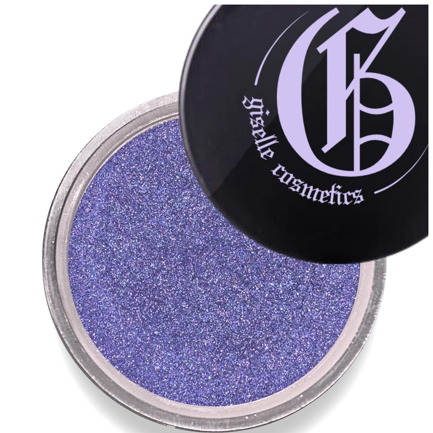 Giselle Cosmetics Blue Sapphire loose mineral eyeshadow swatch for vibrant color and long-lasting shimmer