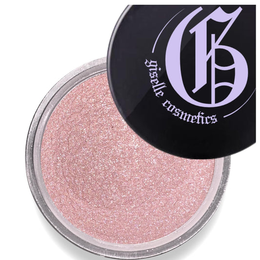 Giselle Cosmetics Brush Light Copper loose eyeshadow swatch on arm showing radiant shimmer for everyday looks