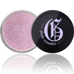 Giselle Cosmetics Silver Pink mineral loose eyeshadow used as highlighter for radiant skin