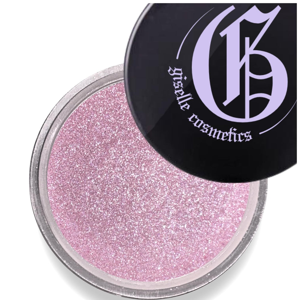 Giselle Cosmetics Silver Pink mineral loose eyeshadow packaging shows premium design for gifting or display