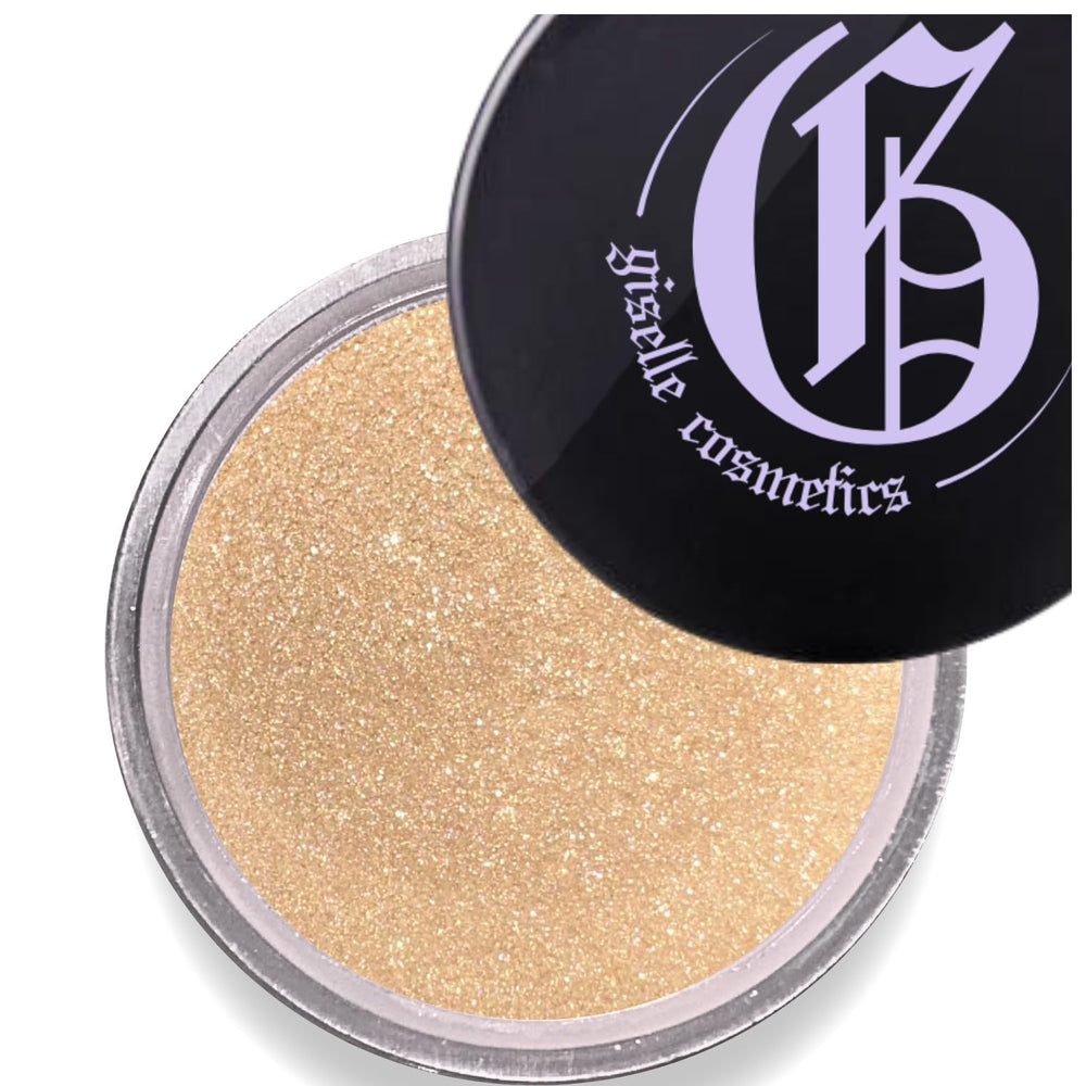 Giselle Cosmetics Vanilla Mineral Loose Eye Shadow jar with vanilla shimmer for soft daytime glow