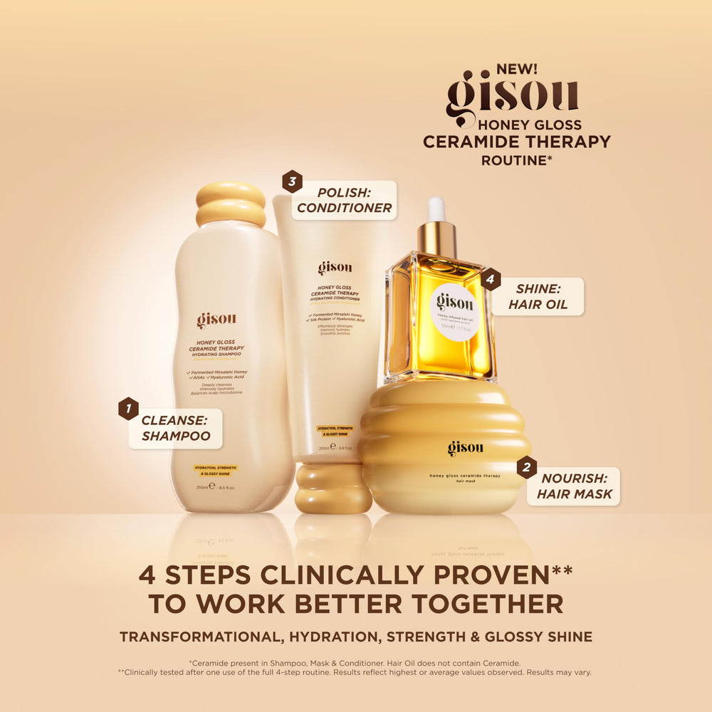 Hair oil delivers frizz control and shine.