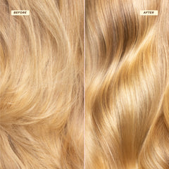 Hair strands after use look smoother and glossier with Gisou mask.