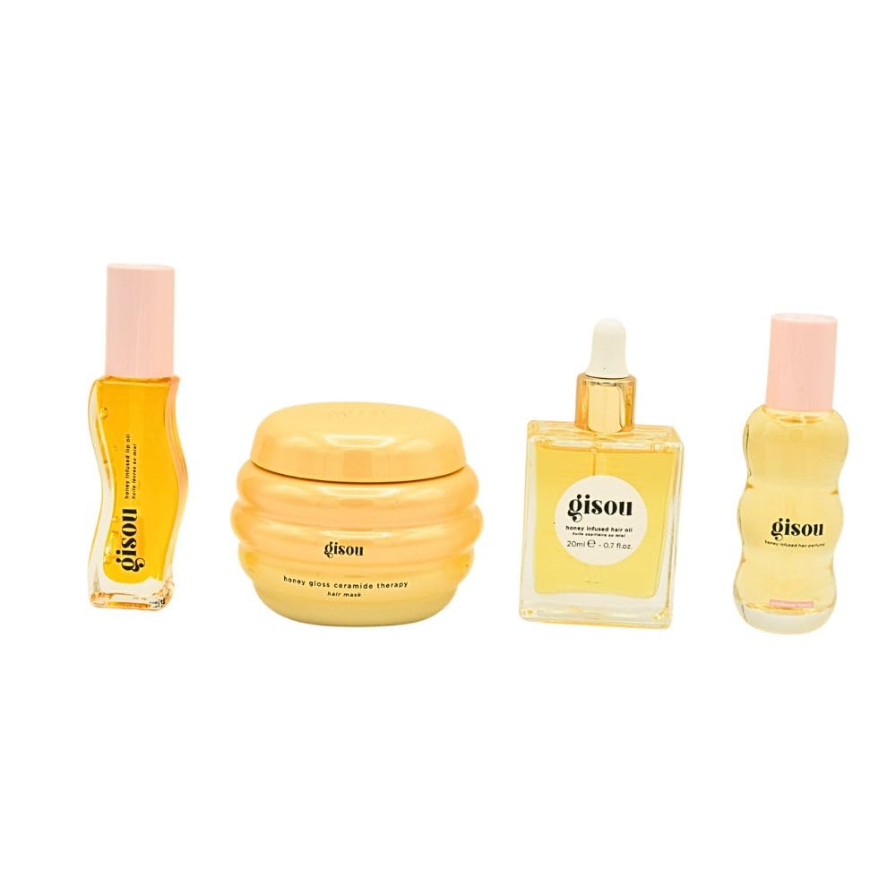 Gisou Honey Gloss Ceramide Therapy Hair Mask delivering smoother, shinier hair.