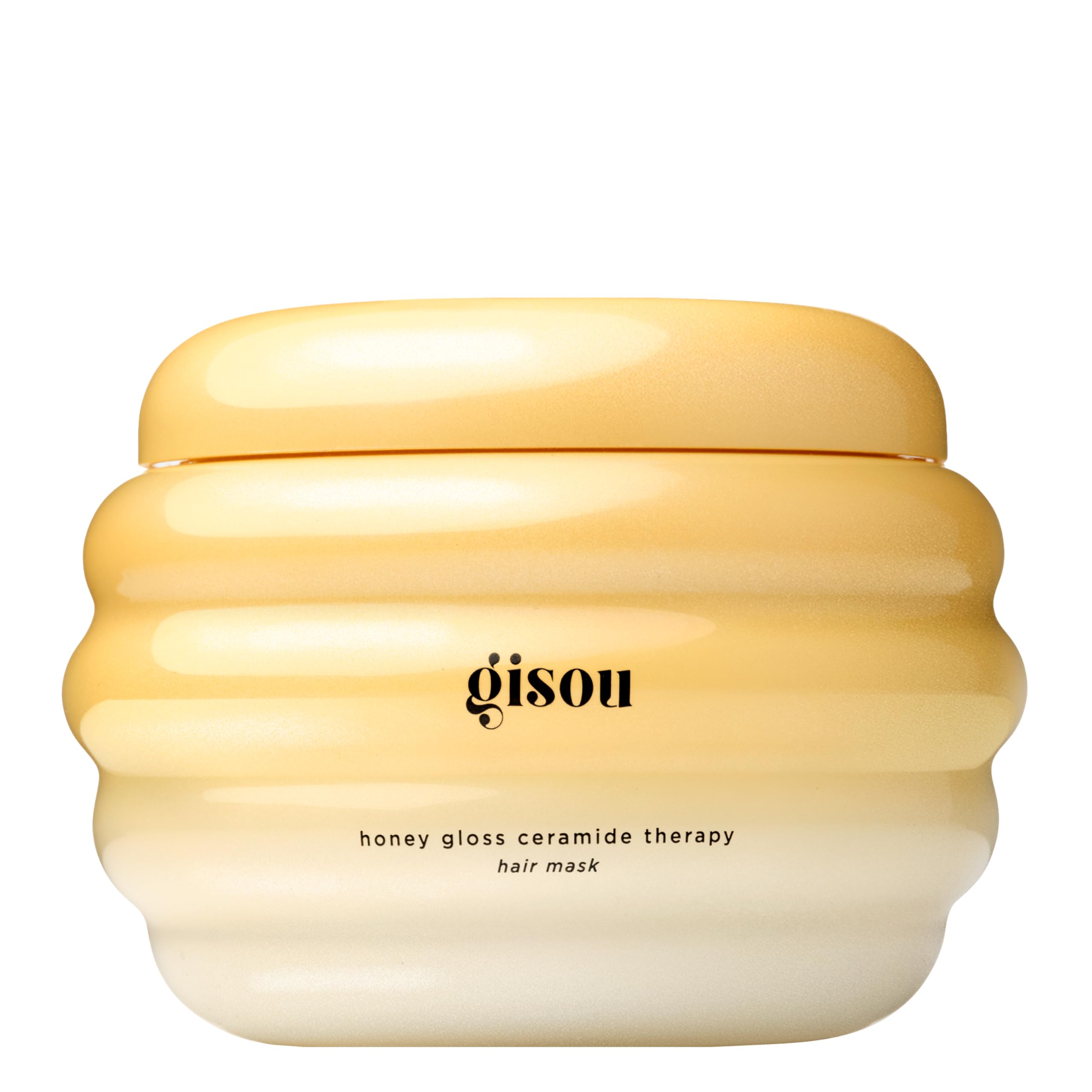 Gisou Honey Gloss Ceramide Therapy Mask bottle highlighting hydration and shine.