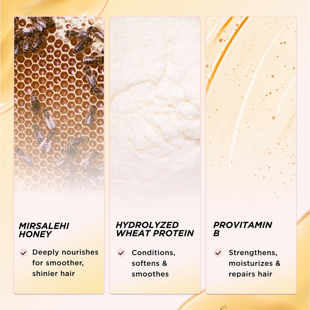 Close-up of ingredient list featuring Mirsalehi Honey