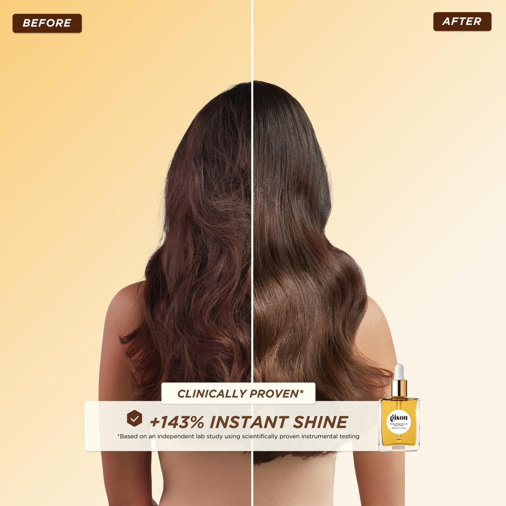 Gisou Honey Infused Hair Oil Mini packaging highlights premium, sustainable care.