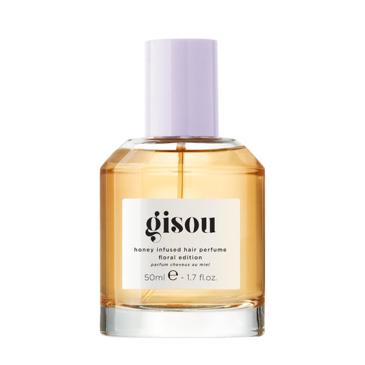 Gisou Honey Infused Hair Perfume bottle pour adds lasting fragrance and subtle shine