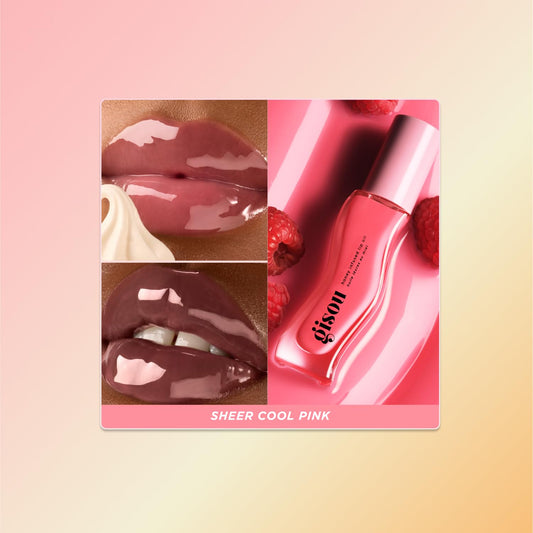 Gisou Honey Infused Lip Oil on lips delivers ultra-glossy shine with comfortable wear.