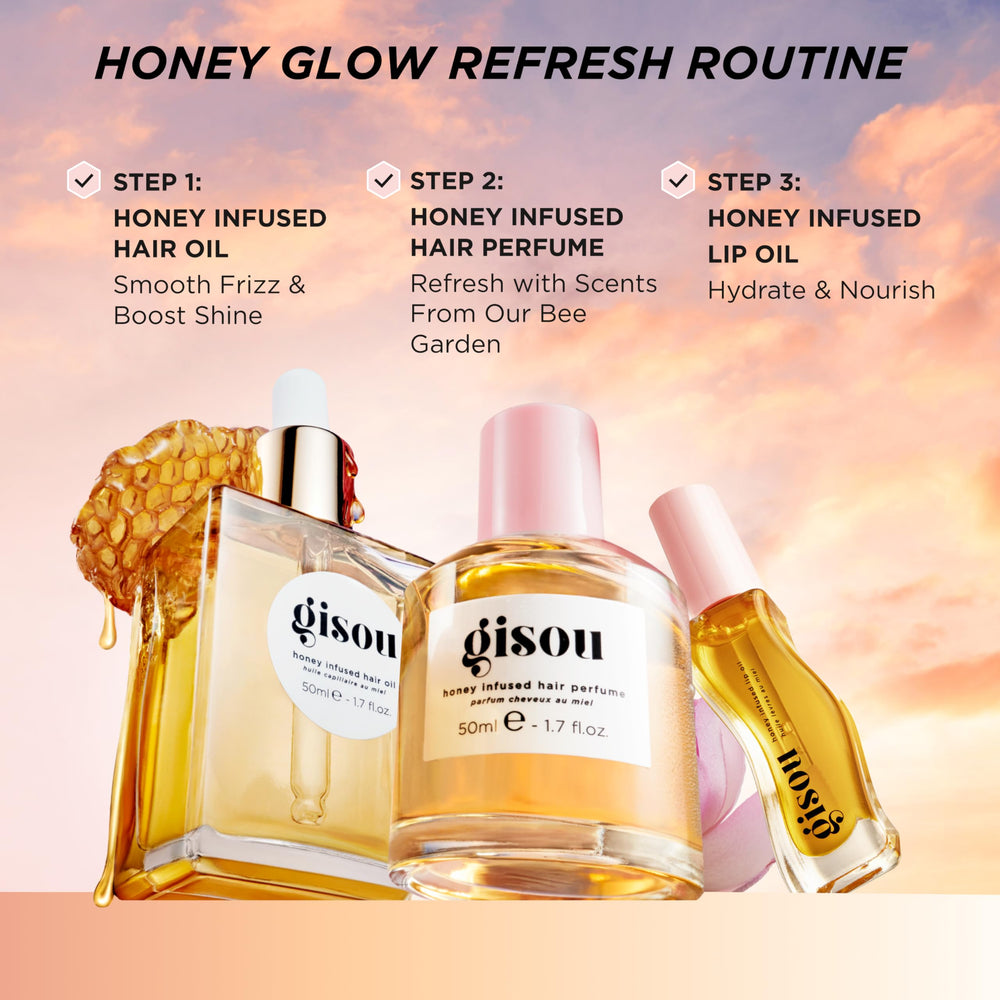 Gisou lip oil in routine shot for daily moisture and glow