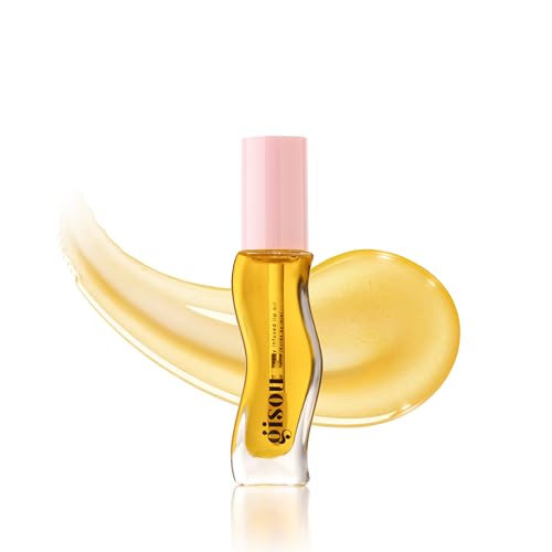 Gisou Honey Infused Lip Oil gloss application on lips for radiant shine
