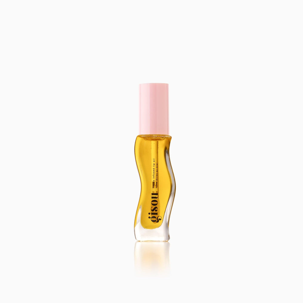 Gisou lip oil close-up with soft lighting for luxurious gloss