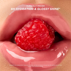 Gisou lip oil gloss finish demonstrates non-sticky shine and smooth texture.