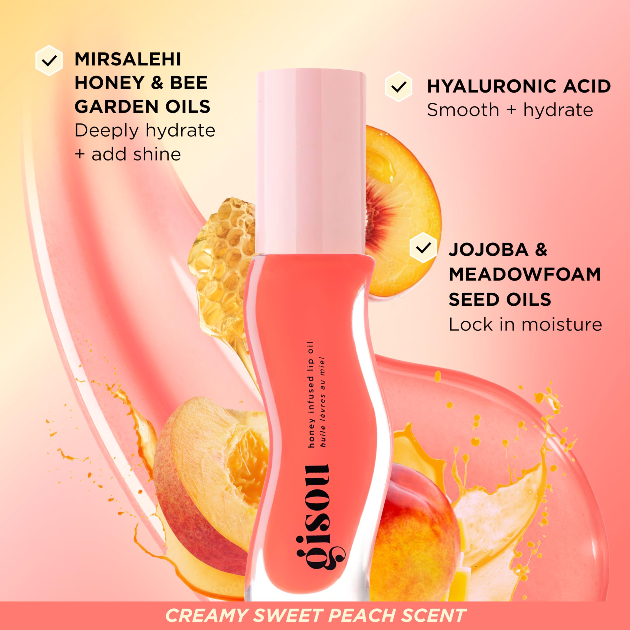 Gisou Honey Gold shade swatch adds subtle warmth and shine