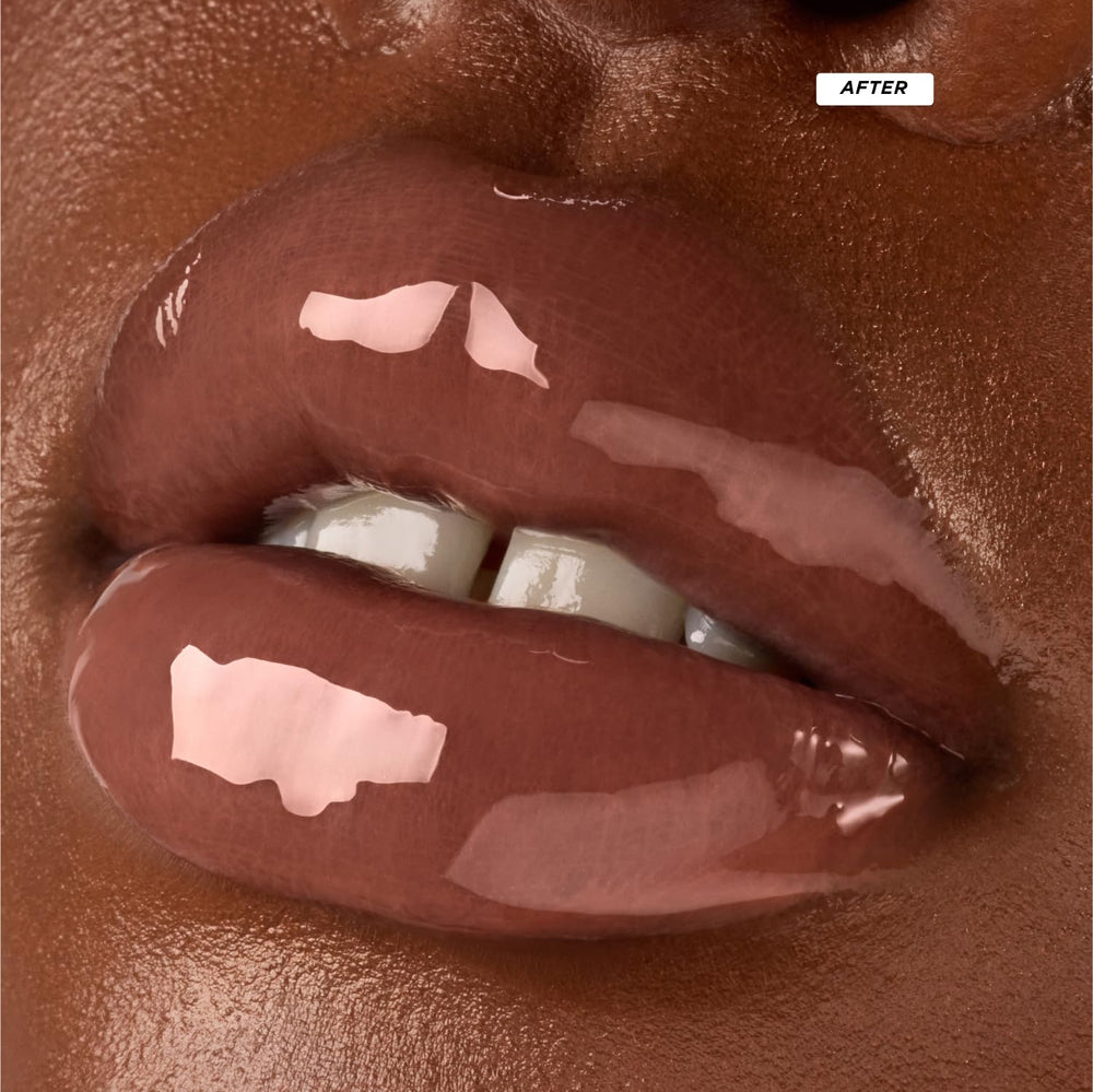 Gisou Raspberry Swirl shade on lips offers berry-inspired shine