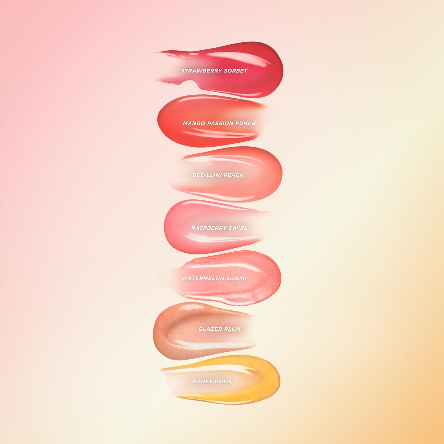 Gisou Watermelon Sugar shade swatch suggests juicy, refreshing lip glow