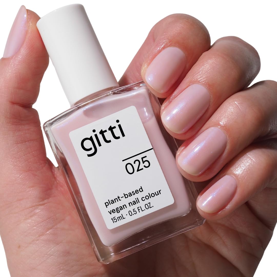 Gitti blushing pink bottle shows vibrant plant-based color.