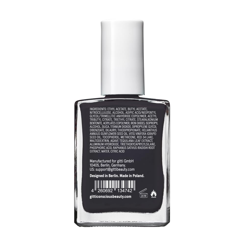 Gitti Midnight Grey glossy finish close up on nails