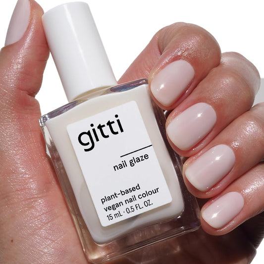 Gitti plant-based nail polish bottle displaying vibrant color and clean ingredients
