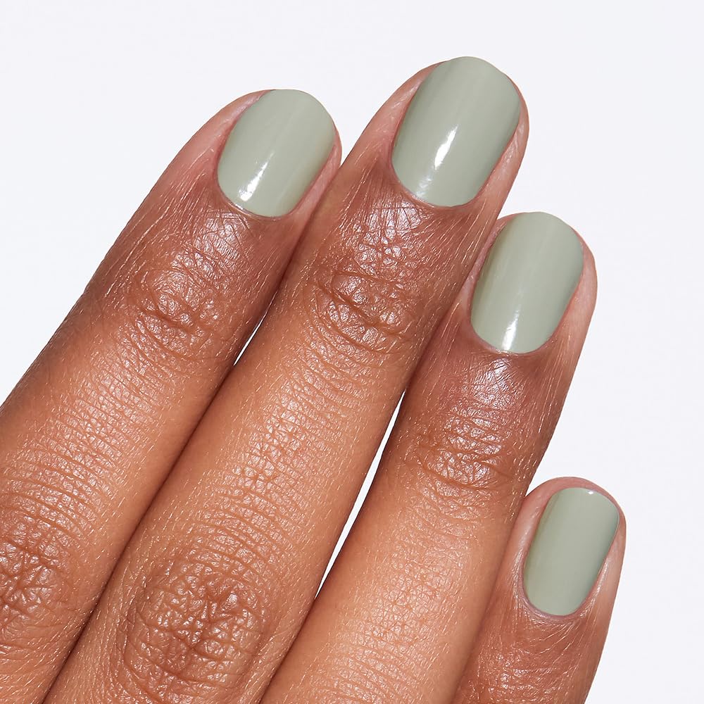 Gitti Sage Green applied with base and top coats for wear.