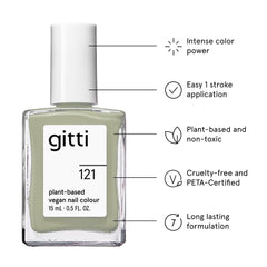 Gitti Sage Green swatch on nail displays rich color.