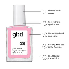 gitti Solar Pink nail polish swatch on a nail.