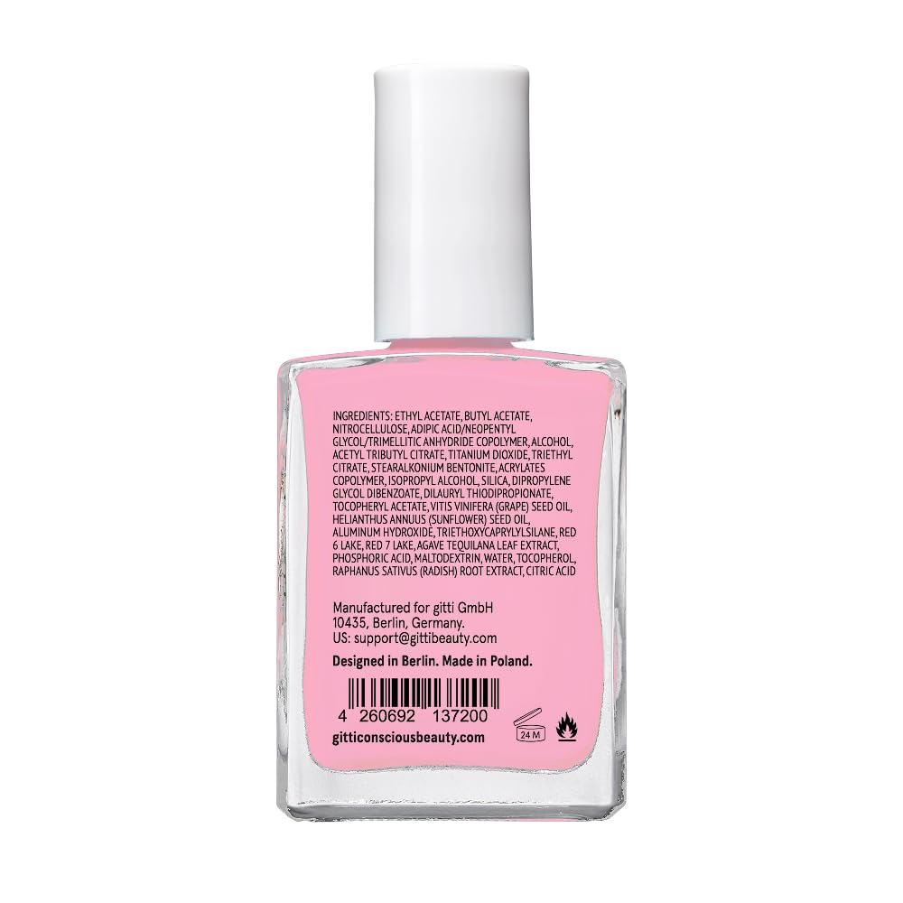 Sunny Solar Pink shade on nails delivering premium glossy look.
