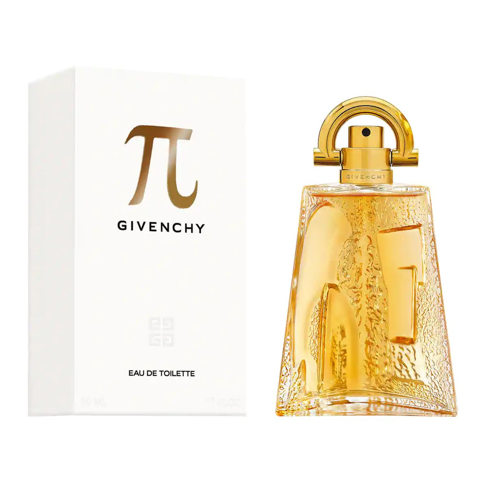 Close-up of Givenchy PI EDT bottle highlighting woody, oriental character for evenings.