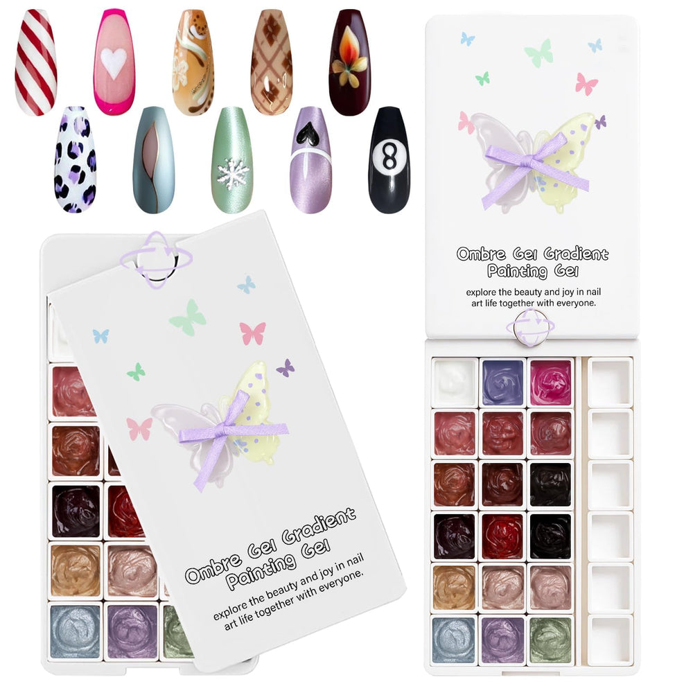 GJYUQHUA 18-color gradient gel polish palette for seamless ombre at home