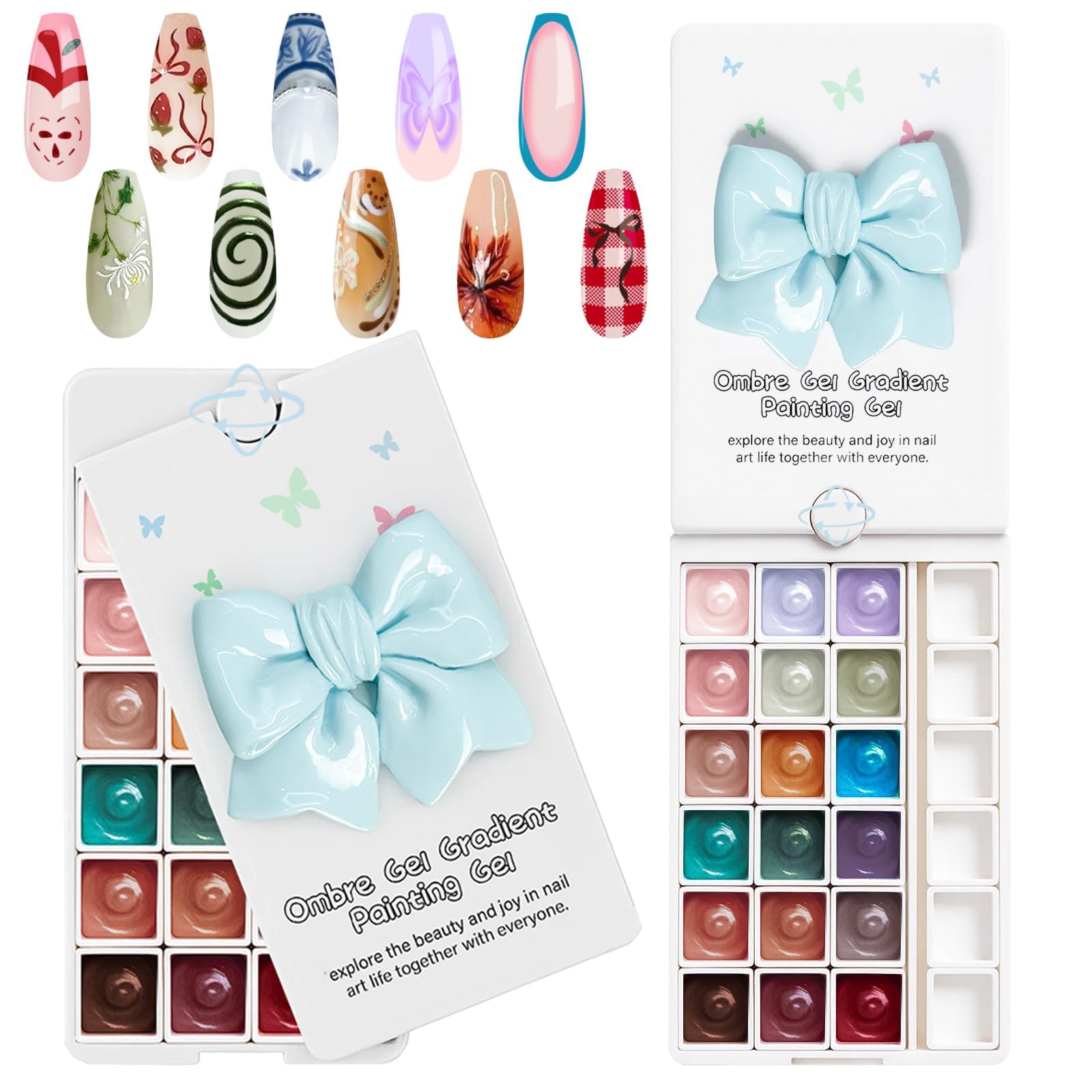 GJYUQHUA gel polish palette for mixing colors during at-home manicures.