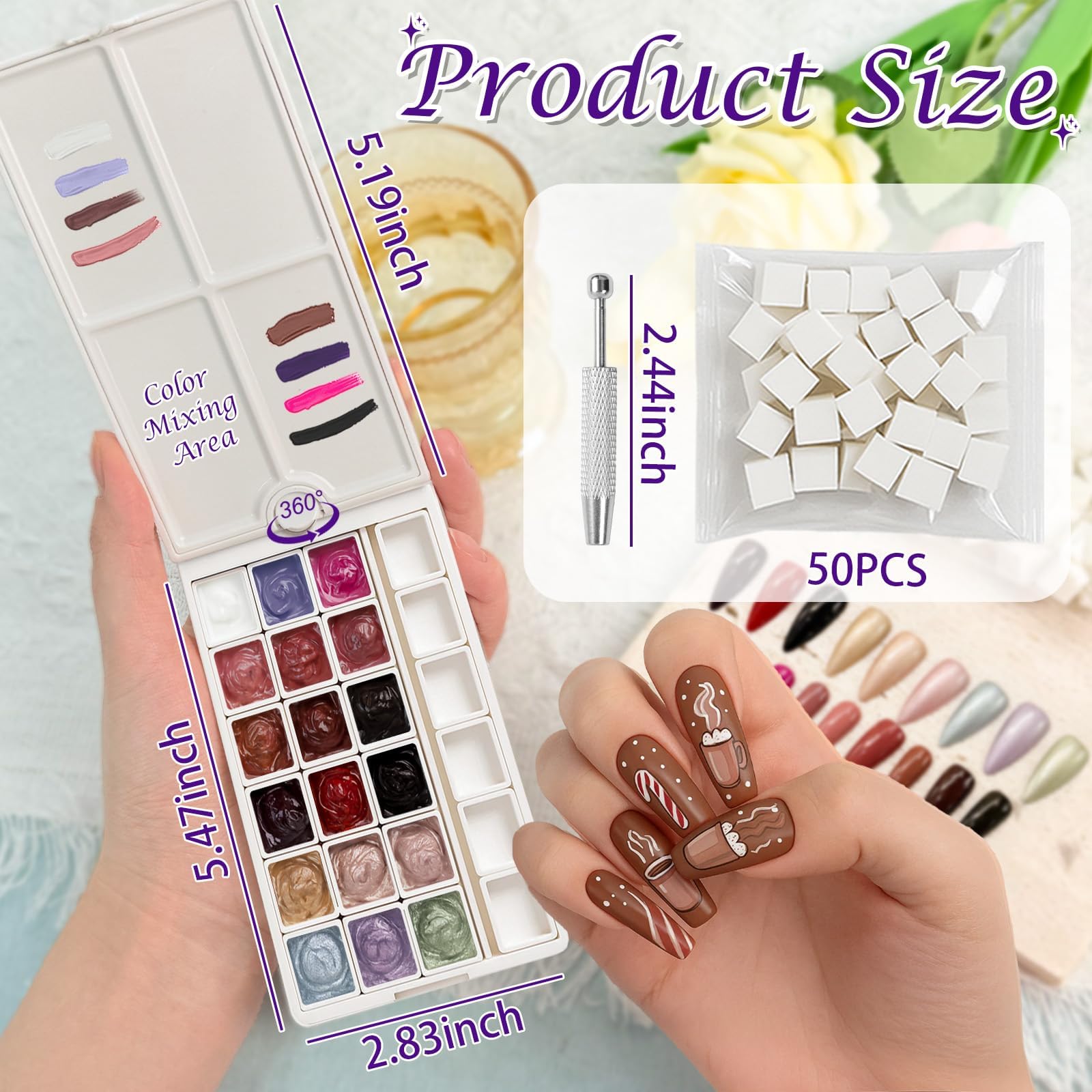 GJYUQHUA rotating lid doubles as a mixing palette for custom shades