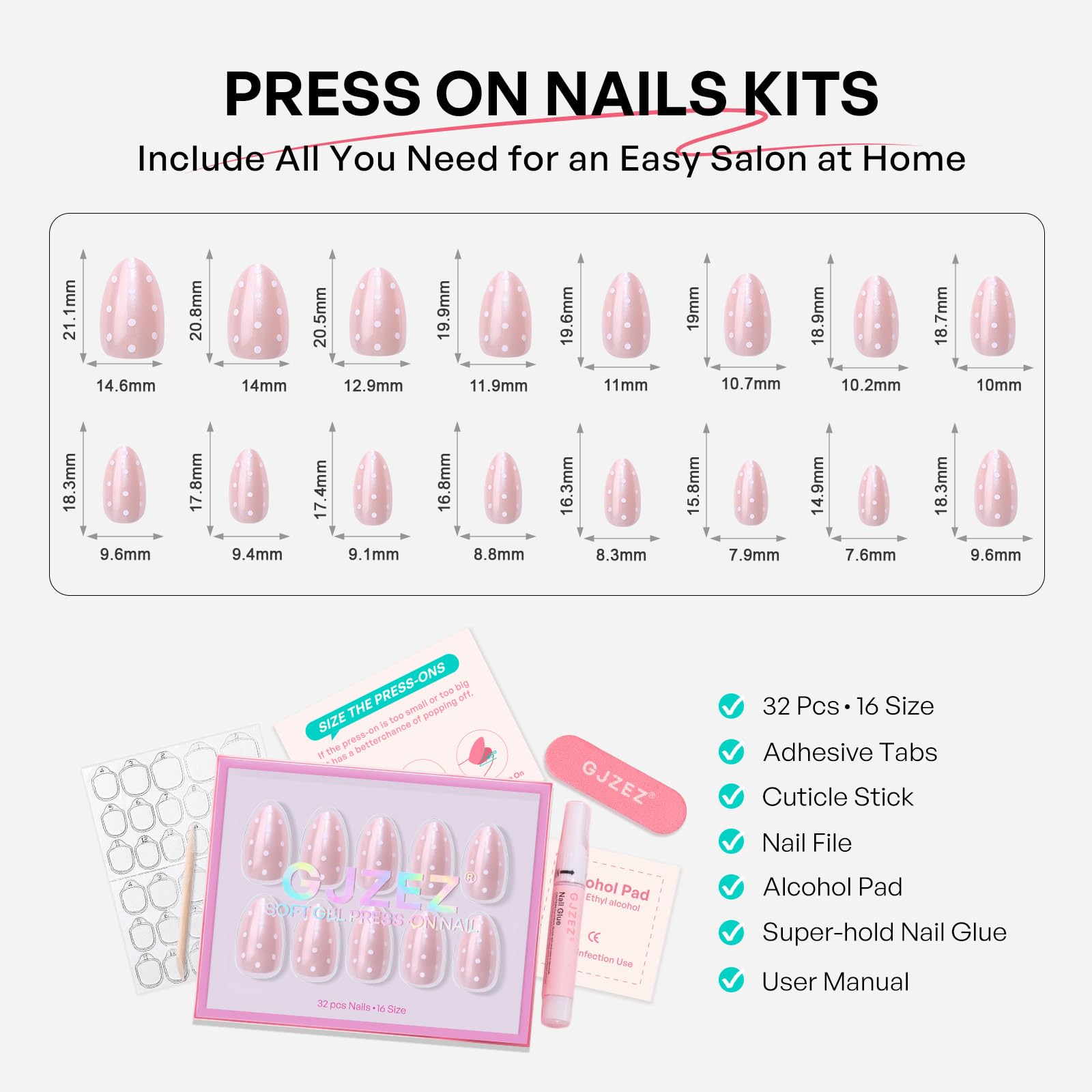 GJZEZ Nail glue set supports secure, mess-free application.