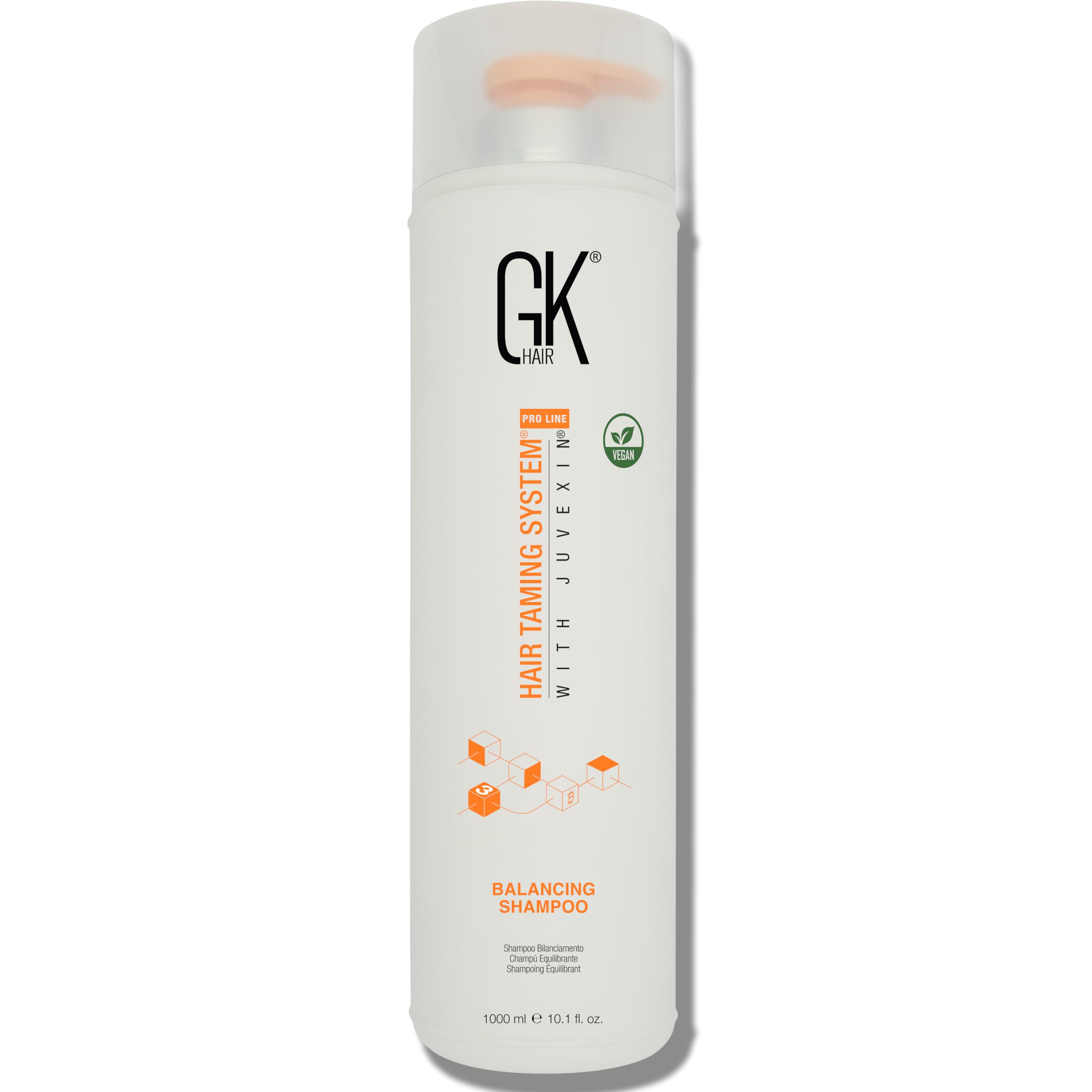 GK HAIR Balancing Shampoo bottle front showing balanced cleansing for scalp