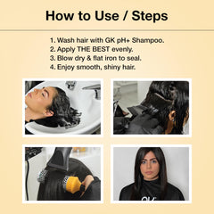 GK Hair Keratin Treatment damaged hair before-after showing shine and renewal