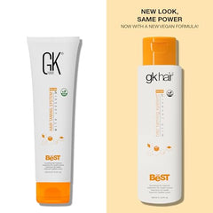 GK Hair Keratin Treatment packaging display highlighting salon-quality results at home