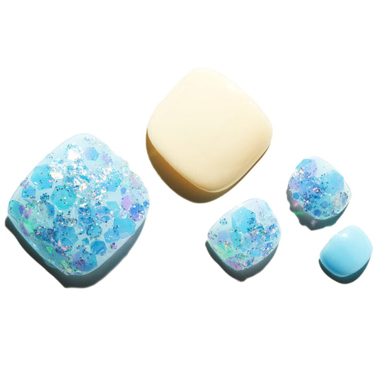 GLAMERMAID press-on toenails with a glossy gel finish for durable wear.