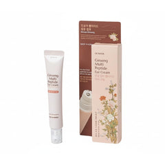 Glamfox Ginseng eye cream with roller bottle close-up and cooling applicator.