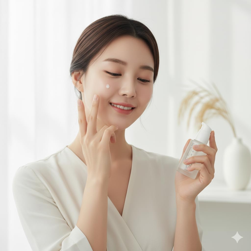 Glamfox Rice Niacinamide Serum dropper dispensing for even skin tone