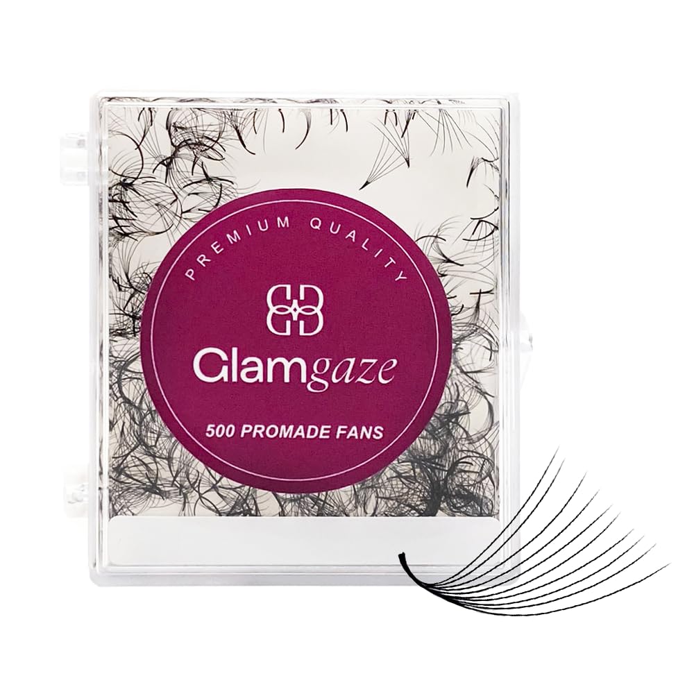 GlamGaze 500 Promade Fans packaging shown for efficient lash artistry.